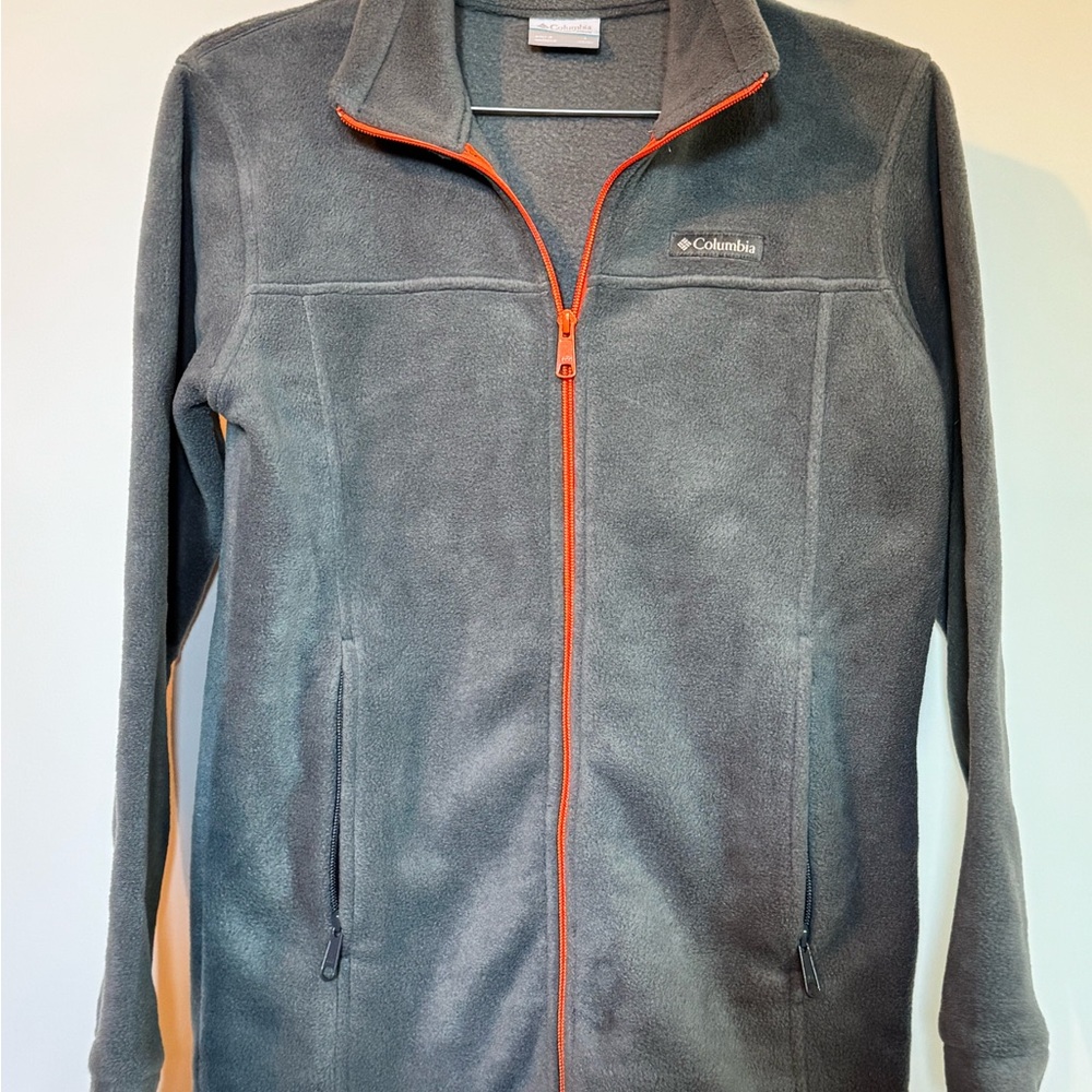 Columbia Kids Gray Fleece Jacket with Orange Trim - Picture 2 of 6
